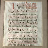 1489 Illuminated Vellum Manuscript Antiphon Leaf 2-Sided Large Framed Provenance