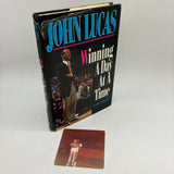 Signed John Lucas Winning a Day at a Time 1994 Hardcover Dust Jacket Good