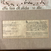 1489 Illuminated Vellum Manuscript Antiphon Leaf 2-Sided Large Framed Provenance