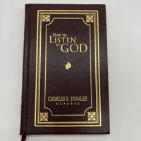 Signed Charles Stanley How To Listen To God (1985) Nelson Leather Hardcover Fine