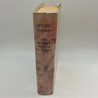 Signed Irving Stone The Agony And The Ecstasy 1961 HC DJ "To Fellow Artist" Good