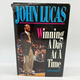 Signed John Lucas Winning a Day at a Time 1994 Hardcover Dust Jacket Good