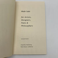 Wabi-Sabi for Artists, Designers, Poets & Philosophers (2008) Leonard Koren Japanese Art Aesthetic PB Acceptable