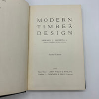 Modern Timber Design 2nd Edition (1948) Howard Hansen Wiley Textbook Very Good