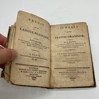 Summary of the French Grammar (1809) Blondin Antique Book from Windsor Vermont