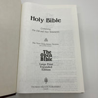 The Open Bible Expanded Edition 462 NKJV 1985 Nelson Leather HC Large Print Good