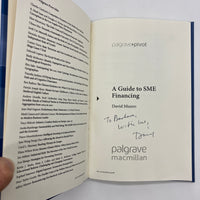 Signed A Guide to SME Financing (2013) David Munro Palgrave Hardcover Very Good