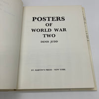 Posters of World War Two 1973 Denis Judd Illustrated Hardcover Dust Jacket Good