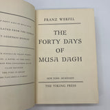 The Forty Days of Musa Dagh (1934) Franz Werfel 2nd Printing Hardcover DJ Good