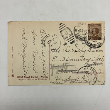 Hotel Royal Danieli Venice Italy Postcard 1921 Good