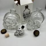 3 Lot Empty Crystal Head Vodka Skull 750mL & 50mL KAH Tequila Glass Bottles