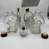 3 Lot Empty Crystal Head Vodka Skull 750mL & 50mL KAH Tequila Glass Bottles