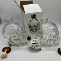 3 Lot Empty Crystal Head Vodka Skull 750mL & 50mL KAH Tequila Glass Bottles