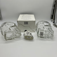 3 Lot Empty Crystal Head Vodka Skull 750mL & 50mL KAH Tequila Glass Bottles