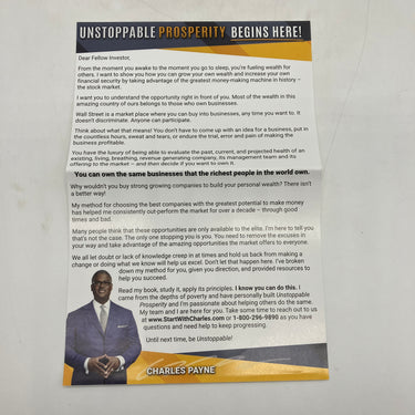 Unstoppable Prosperity: Beat The Market (2019) Charles Payne Hardcover Very Good