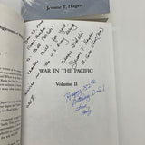 Signed War in the Pacific Vols 1 &2 Jerome Hagen B. Gen. USMC WW2 History Set Good