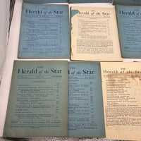10 Issue Lot The Herald of the Star Magazine 1920s J. Krishnamurti Ojai CA Good