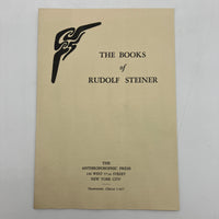 The Books of Rudolf Steiner Bibliography Anthroposophic Press Vintage Pamphlet