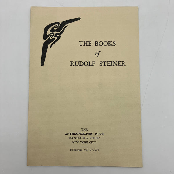 The Books of Rudolf Steiner Bibliography Anthroposophic Press Vintage Pamphlet
