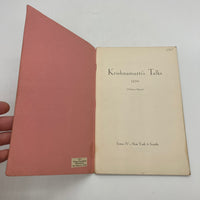 J. Krishnamurti's Talks 1950 Verbatim Report Series IV NY Seattle Paperback Good