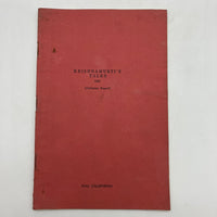 J. Krishnamurti's Talks, 1953, Verbatim Report at Ojai California Paperback Good