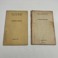 2 Lot Notes of Group Discussions at Madras w J. Krishnamurti, 1947-48, Pamphlets