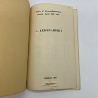 2 Lot Notes of Group Discussions at Madras w J. Krishnamurti, 1947-48, Pamphlets