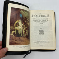 Vintage Collins Clear-Type Press KJV Holy Bible (1953) UK Bonded Leather Good