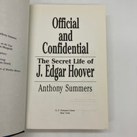 Official and Confidential: The Secret Life of J. Edgar Hoover (1993) Anthony Summers Hardcover Very Good