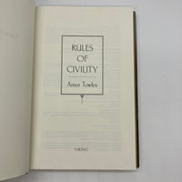 First Edition Rules of Civility (2011) Amor Towles First Printing HC Very Good