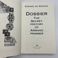 Dossier Secret History of Armand Hammer (1996) Edward Jay Epstein HC Acceptable