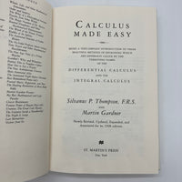 Calculus Made Easy 1998 Silvanus Thompson Martin Gardner Hardcover DJ Very Good