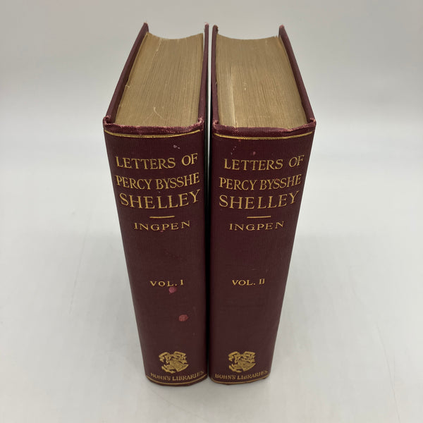 Letters of Percy Bysshe Shelley Vols. 1 & 2 (1914) Roger Ingpen UK HC Set Good