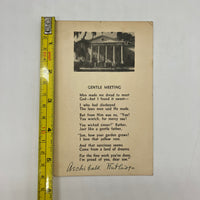 Signed Archibald Rutledge Poem Gentle Meeting Card Paper Ephemera