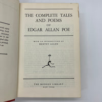 The Complete Tales & Poems of Edgar Allan Poe 1938 Modern Library Giant HC Good