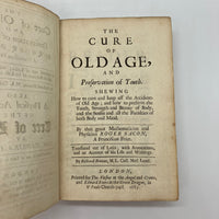 The Cure of Old Age and Preservation of Youth (1683) Roger Bacon w Provenance