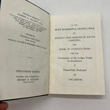 1951 Ahiman Rezon with Constitution and Code Free Masons South Carolina Masonry