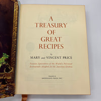 First Edition A Treasury of Great Recipes 1965 Mary Vincent Price 1st Print Good