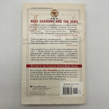 Nazi Germany and The Jews, Volume 1, 1933-1939 (1997) Saul Friedlander Paperback Very Good