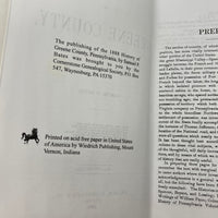 History of Greene County Pennsylvania 1888 Reprint Samuel Bates HC Very Good