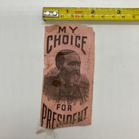 1888 Benjamin Harrison Political Campaign Ribbon 23rd US President 1889-1893