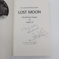 Signed Jim Lovell Lost Moon 1994 Kluger Book NASA Astronaut Apollo 13 Very Good