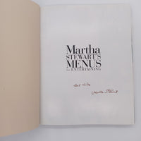 Signed Martha Stewart Menus for Entertaining (1994) Hardcover Good First Edition