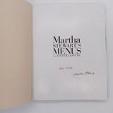 Signed Martha Stewart Menus for Entertaining (1994) Hardcover Good First Edition