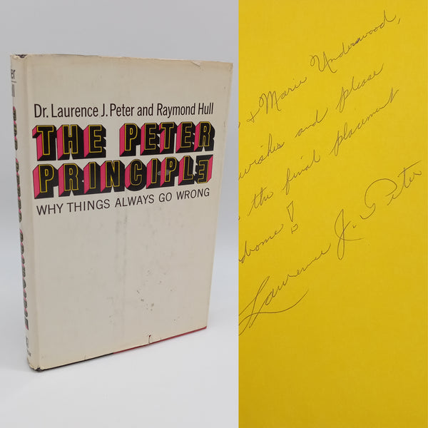 Signed The Peter Principle (1969) Laurence Peter & Raymond Hull Hardcover Good