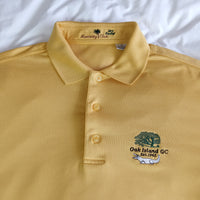 Monterey Club Dry Swing Golf Polo Shirt Mens Medium Polyester Yellow Oak Island