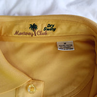 Monterey Club Dry Swing Golf Polo Shirt Mens Medium Polyester Yellow Oak Island