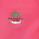 Monterey Club Crew Neck Golf Polo Shirt Mens Medium Polyester Red Oak Island GC