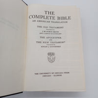 The Complete Bible American Translation w Apocrypha 1960 Smith & Goodspeed Good