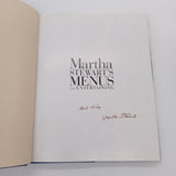 Signed Martha Stewart Menus for Entertaining (1994) Hardcover Good First Edition